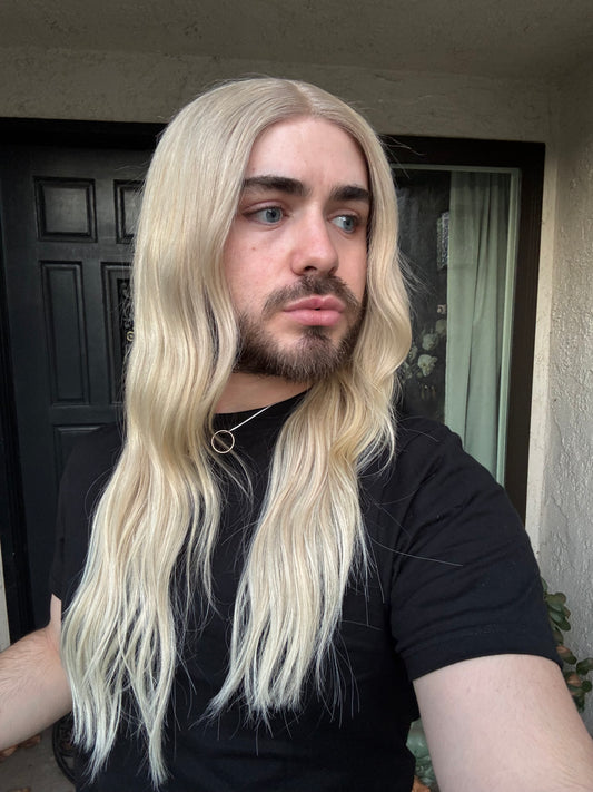 [EXACT UNIT]  24 inch bright white blonde human hair wig